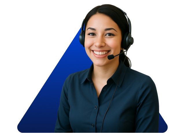 Agente de servicio al cliente sonriendo